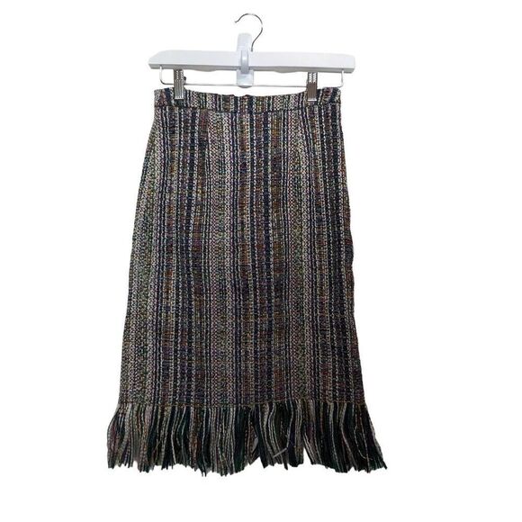 Anthropologie Maeve Tweed fringe skirt size 0 - Picture 3 of 11